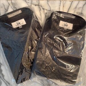 Two Formal Black Microfibre Dress Shirts